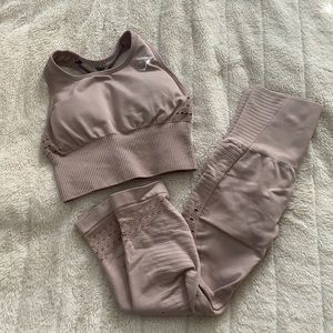 Gymshark tan sports bra and legging